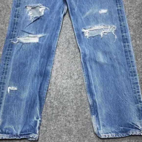 Vintage Levis Jeans Men 38x31 Blue 501 Button Fly Classic Straight Y2K Tag 42x34 - Picture 3 of 13